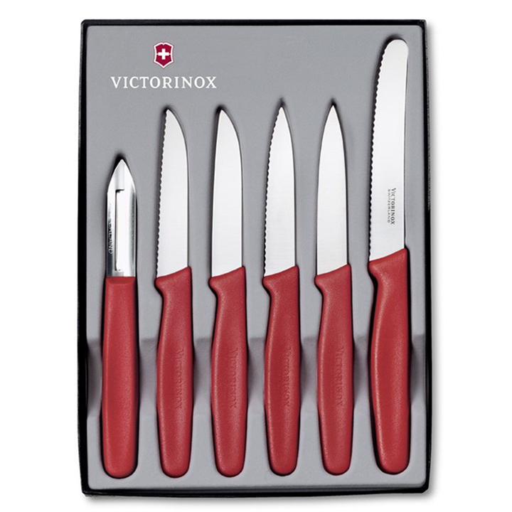 Súprava nožov 6-dielna Victorinox Standard, červená