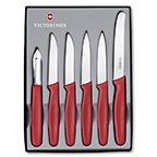 Súprava nožov 6-dielna Victorinox Standard, červená