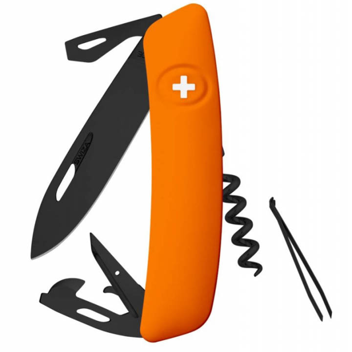 Vreckový švajčiarsky nôž Swiza D03 AllBlack, Orange