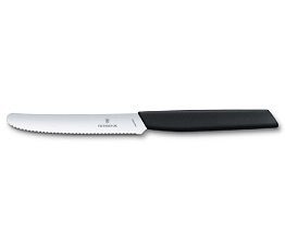 Nôž Swiss Modern Victorinox zúbkované ostrie 11 cm, čierna