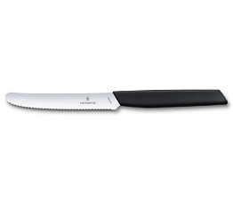 Nôž Swiss Modern Victorinox zúbkované ostrie 11 cm, čierna Nôž Swiss Modern Victorinox zúbkované ostrie 11 cm, čierna